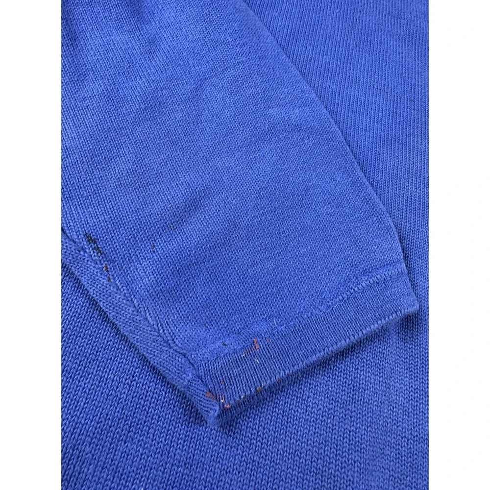 Calvin Klein Sweater Mens L Pullover Blue Cotton Casual distressed 89 Collection